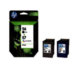 HP 56/57 Tri-colour & Black Ink Cartridges - Twin Pack